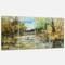 Designart - Trees by the River - Landscapes Painting Print on Wrapped Canvas set